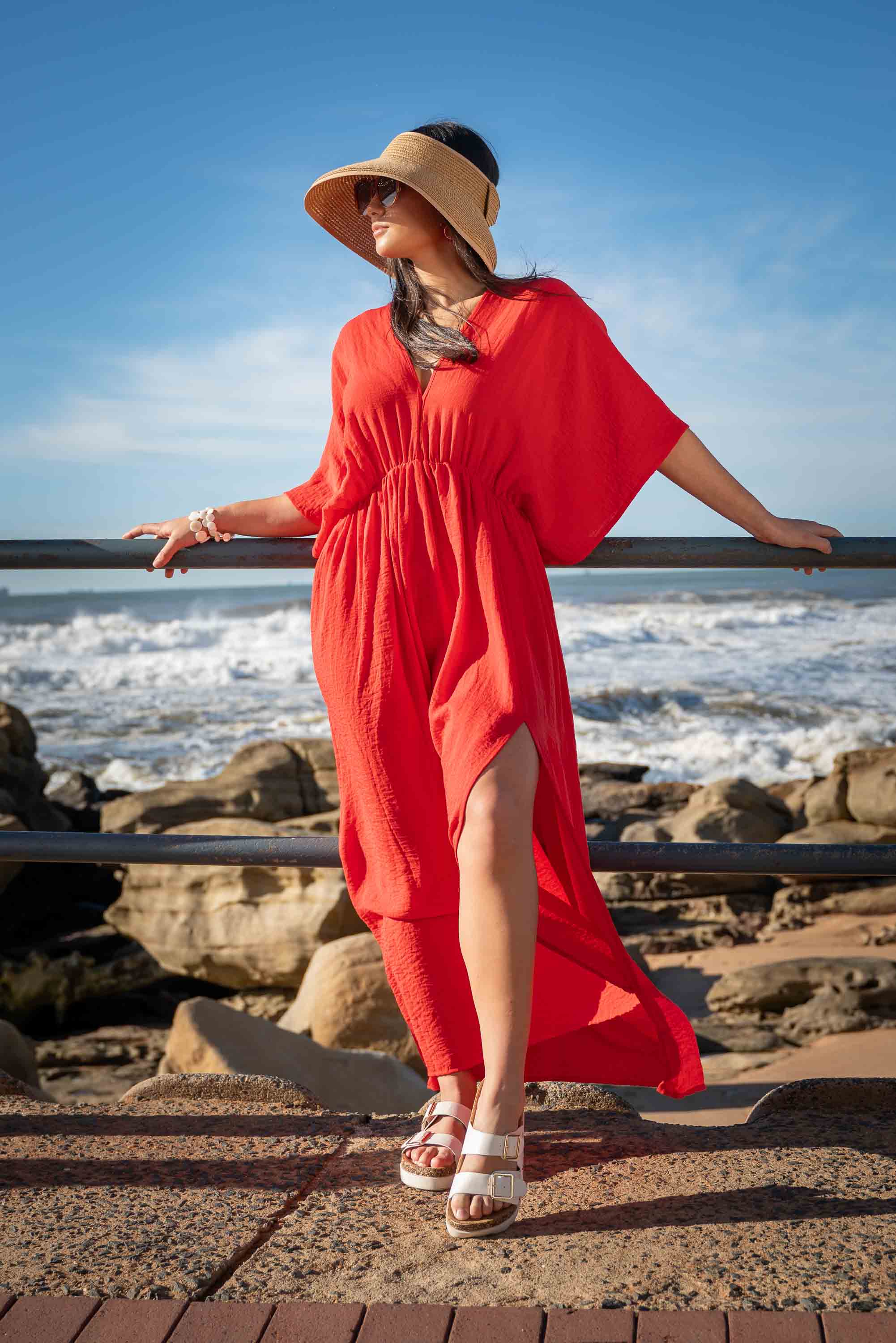 Coral Boho Long Beach Dress Me and the Sea Store