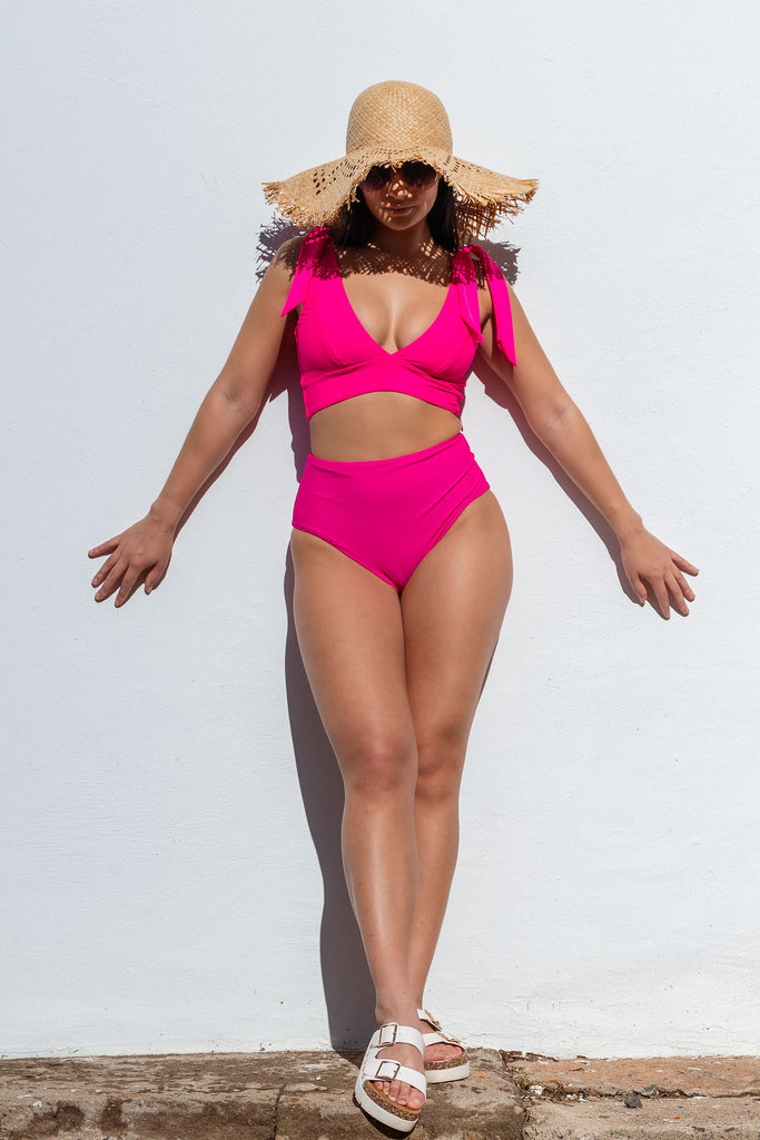 Hot Pink - Orange Reversible V-Top